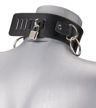 Laden Sie das Bild in den Galerie-Viewer, BDSM-Halsband mit 3 O-Ringen und Leine