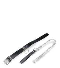 Laden Sie das Bild in den Galerie-Viewer, BDSM-Halsband mit O-Ring und Kette