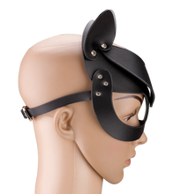 Laden Sie das Bild in den Galerie-Viewer, BDSM-Katzenmaske aus Kunstleder mit Strass