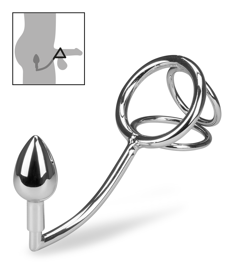 Bondage-Haken mit Dreifach-Cockring Bondy