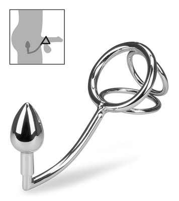 Bondage-Haken mit Dreifach-Cockring Bondy