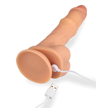 Laden Sie das Bild in den Galerie-Viewer, Dildo aus Silikon mit Vibrations- und Massage-Funktion Riccardo