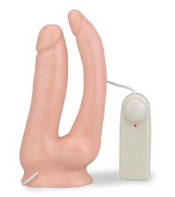 Laden Sie das Bild in den Galerie-Viewer, Doppeldildo mit Vibration und Saugfuß