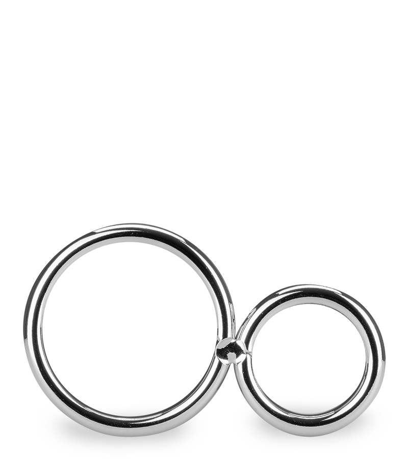Doppelter Edelstahl-Penisring Eight