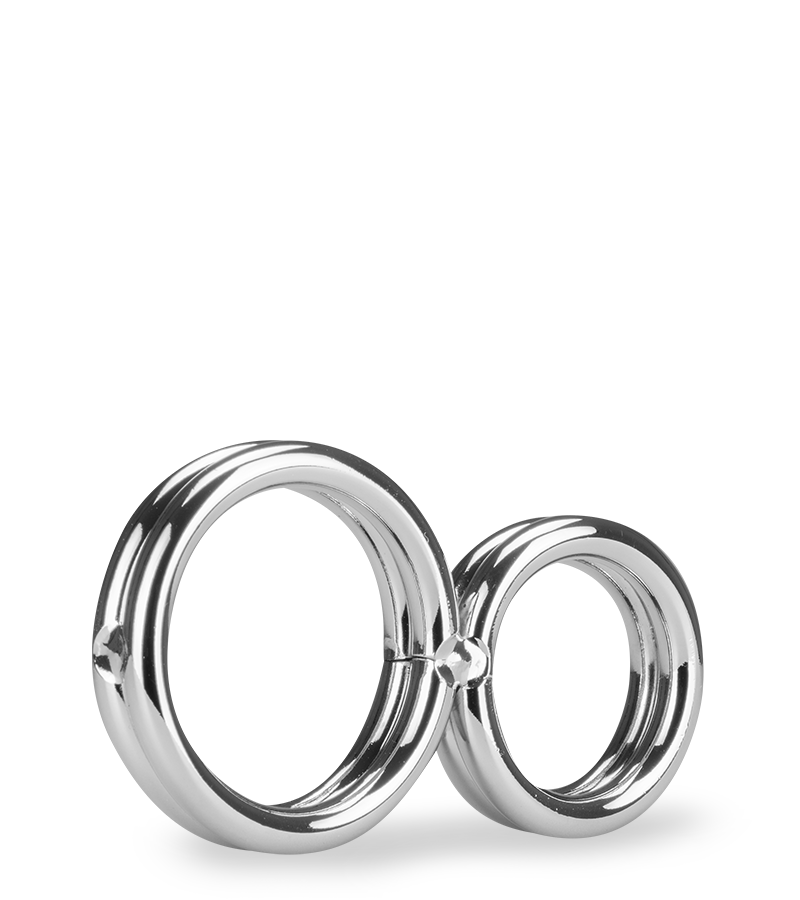 Doppelter Edelstahl-Penisring Eight