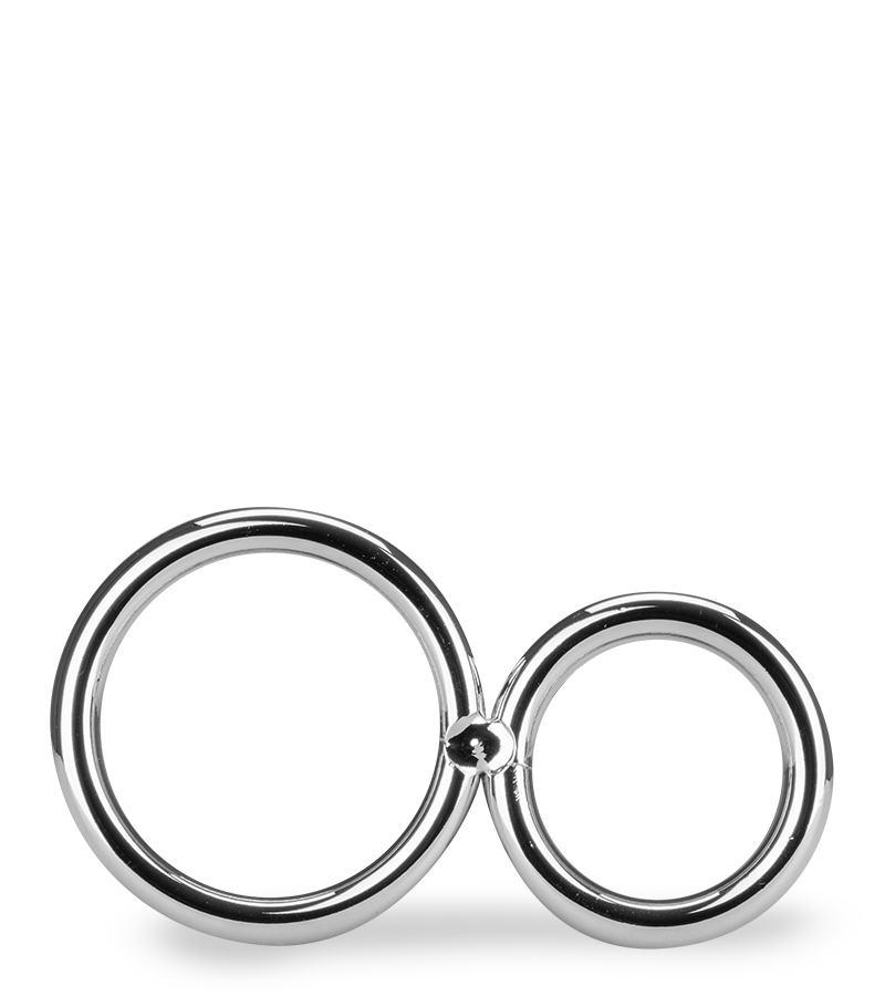 Doppelter Edelstahl-Penisring Eight