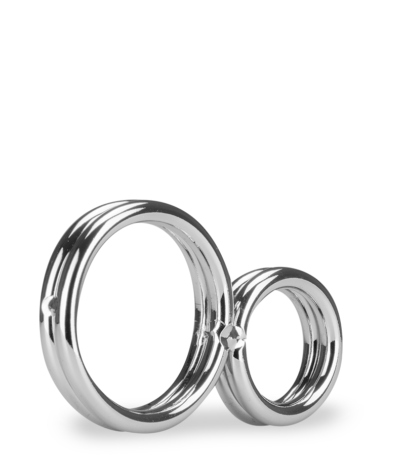 Doppelter Edelstahl-Penisring Eight