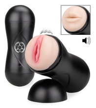 Laden Sie das Bild in den Galerie-Viewer, Double-Hole-Masturbator mit Vibration und Audiofunktion Juice