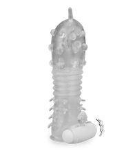 Laden Sie das Bild in den Galerie-Viewer, Durchsichtige Vibro-Penishülle mit Noppen
