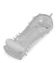 Laden Sie das Bild in den Galerie-Viewer, Durchsichtige Vibro-Penishülle mit Noppen