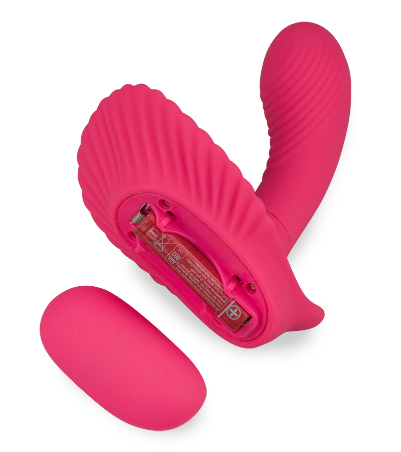 Ferngesteuerte Vibro-Muschel mit großem Innendildo