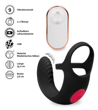 Laden Sie das Bild in den Galerie-Viewer, Ferngesteuerter Hoden-Massager mit Doppel-Cockring Shape