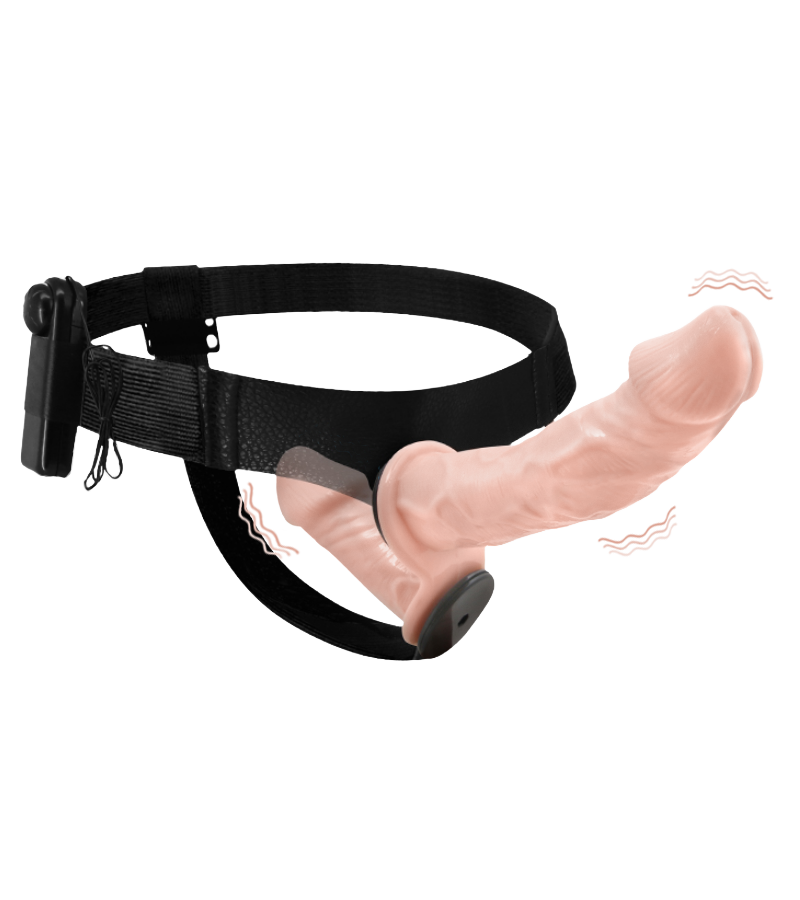 Ferngesteuerter Umschnallvibrator mit Innendildo