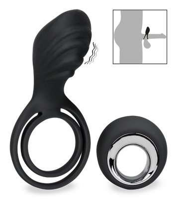 Ferngesteuerter Vibrator mit Penis- und Hodenring für Paare