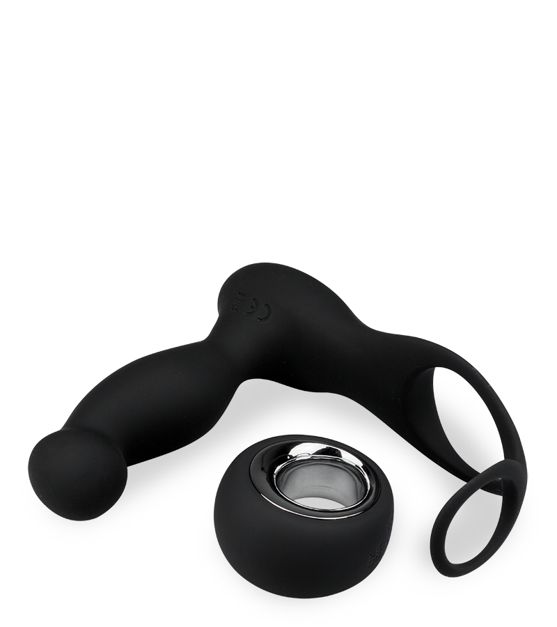 Ferngesteuertes Prostata-Sextoy mit Penis- und Hodenring
