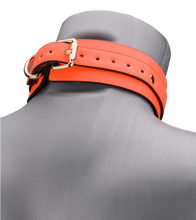 Laden Sie das Bild in den Galerie-Viewer, Fluoreszierendes Halsband mit Leine in Orange