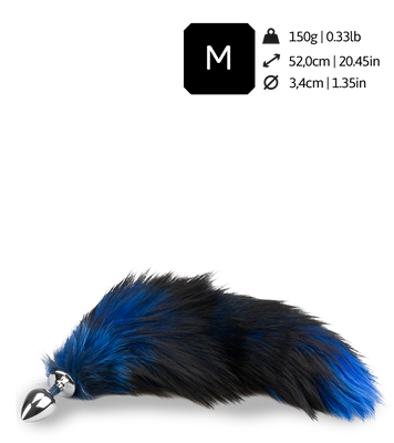 Foxtail-Analplug in Schwarz und Blau