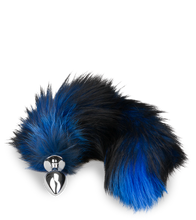 Laden Sie das Bild in den Galerie-Viewer, Foxtail-Analplug in Schwarz und Blau