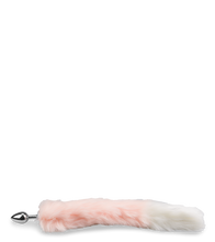 Laden Sie das Bild in den Galerie-Viewer, Foxtail-Buttplug aus rosa-weißem Kunstfell