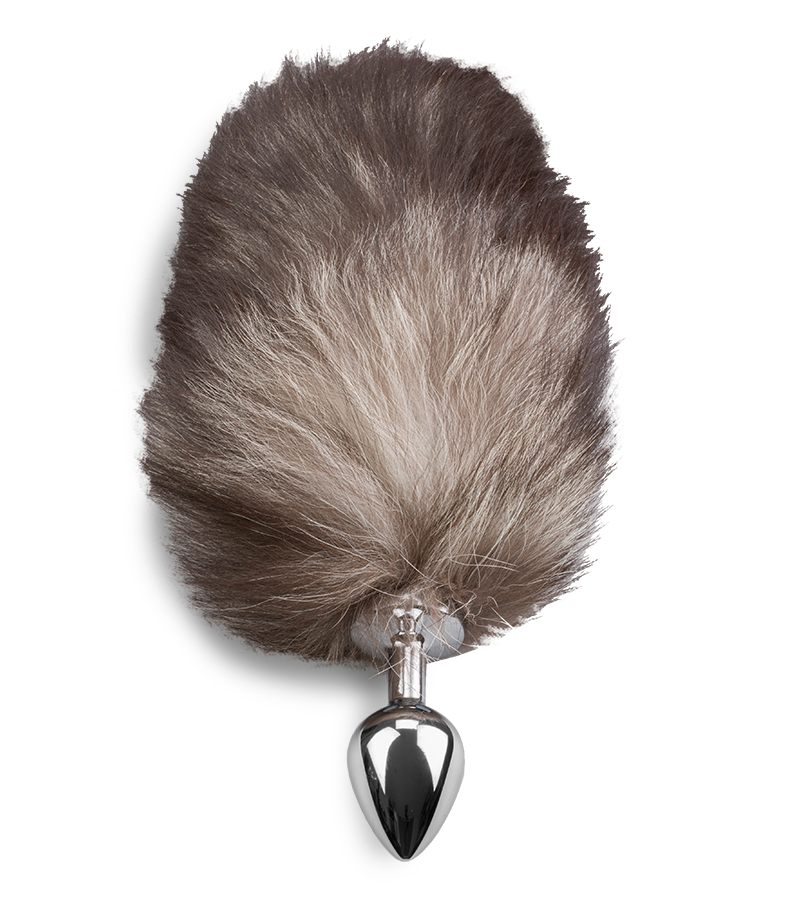 Foxtail-Buttplug in Schwarz-Weiß