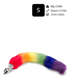 Fuchsschwanz-Plug in Regenbogenfarben Pride