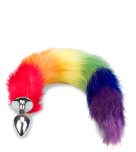 Laden Sie das Bild in den Galerie-Viewer, Fuchsschwanz-Plug in Regenbogenfarben Pride