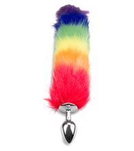 Laden Sie das Bild in den Galerie-Viewer, Fuchsschwanz-Plug in Regenbogenfarben Pride