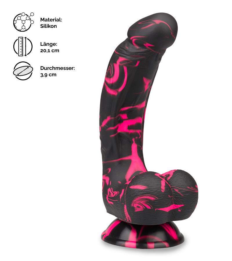 Gebogener Silikon-Dildo mit Saugnapf