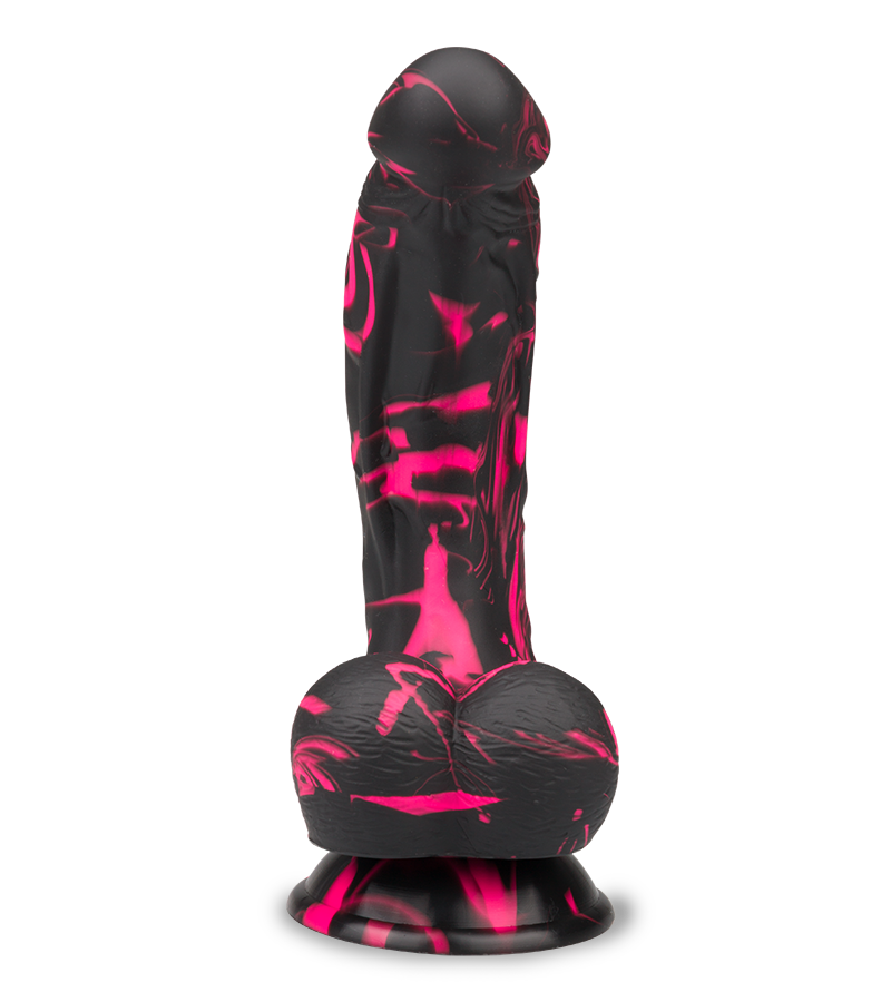 Gebogener Silikon-Dildo mit Saugnapf