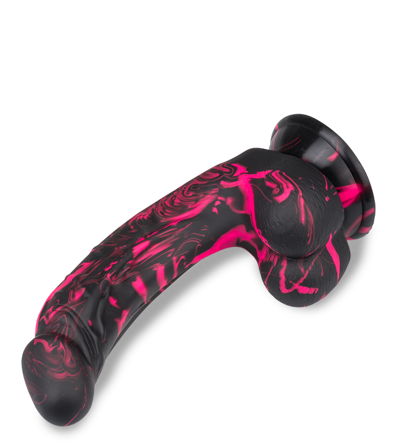 Gebogener Silikon-Dildo mit Saugnapf