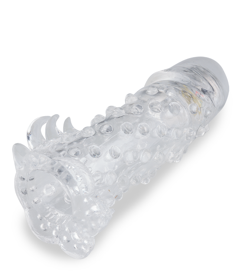 Genopptes Sleeve mit vibrierender Eichel