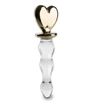 Glasdildo Golden Heart