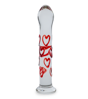 Glasdildo Heart Bubble