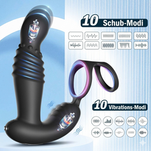 Laden Sie das Bild in den Galerie-Viewer, Prostata-Massagegeräte, Anal-Sexspielzeug mit Penisringen, ferngesteuerter Analvibrator mit 10 Stoß- und Vibrationsmodi