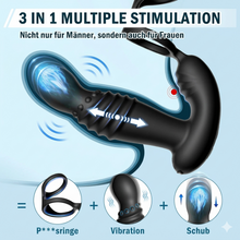 Laden Sie das Bild in den Galerie-Viewer, Prostata-Massagegeräte, Anal-Sexspielzeug mit Penisringen, ferngesteuerter Analvibrator mit 10 Stoß- und Vibrationsmodi