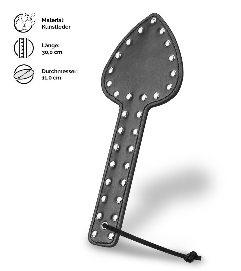 Kunstleder-Paddle mit Nieten Spade
