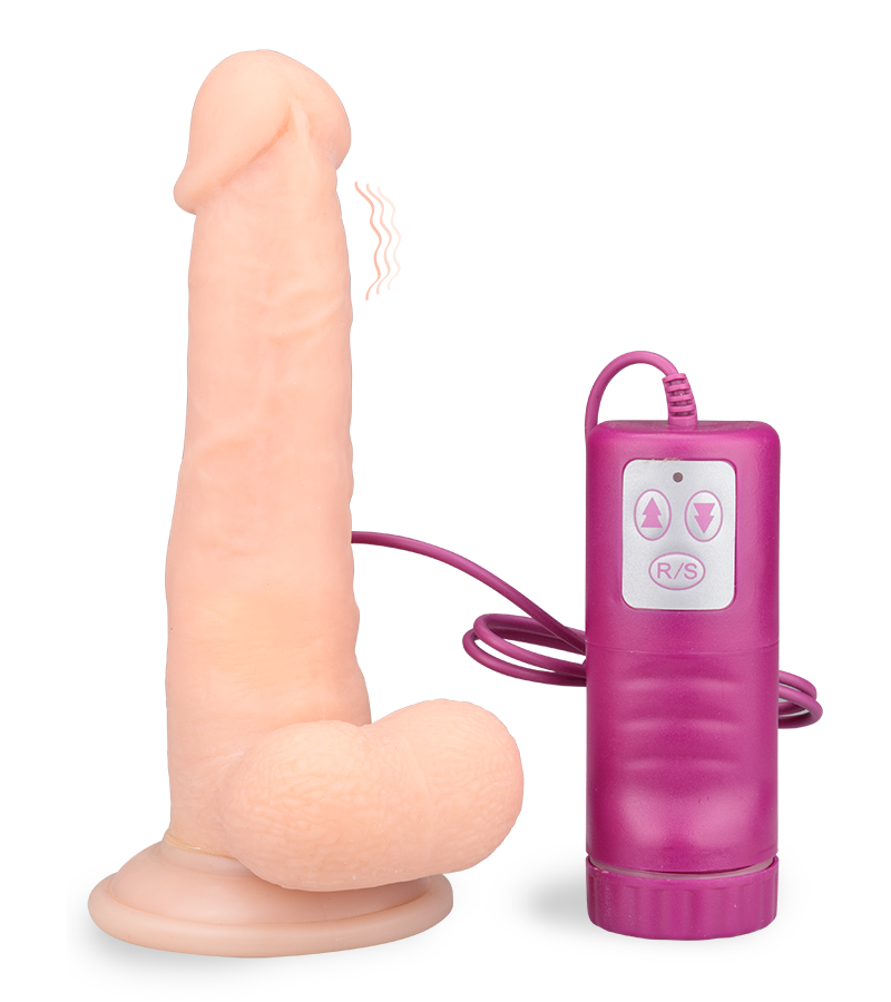 Naturdildo mit Rotationsfunktion und Saugfuß