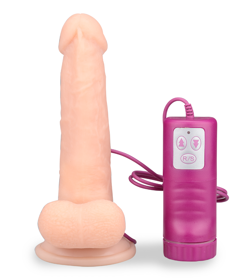 Naturdildo mit Rotationsfunktion und Saugfuß