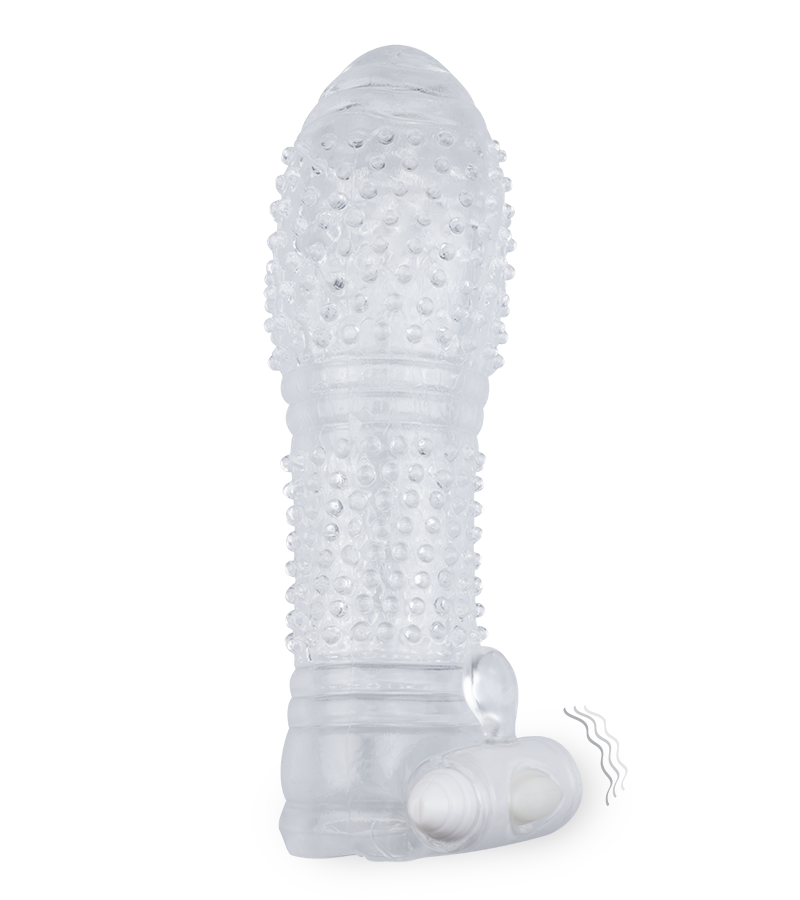 Penishülle mit Vibration und Massagenoppen