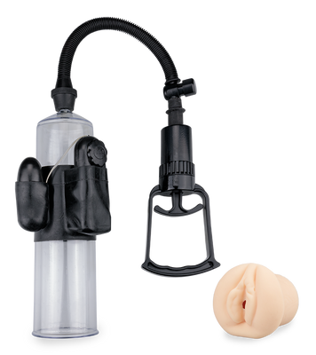 Penispumpe mit Vibration und Vagina-Manschette
