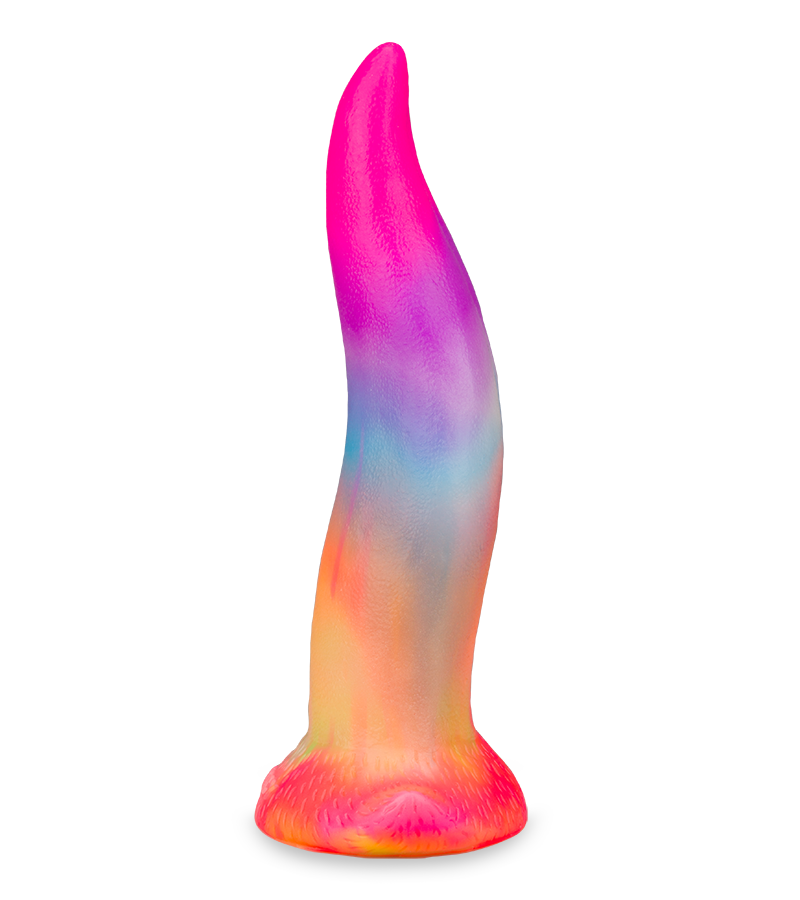 Phosphoreszierender Saugnapf-Dildo aus Silikon Zunge