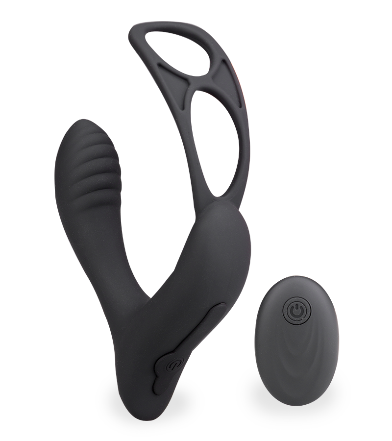 Prostata-Massagegerät mit Vibration und Doppel-Cockring Pro P