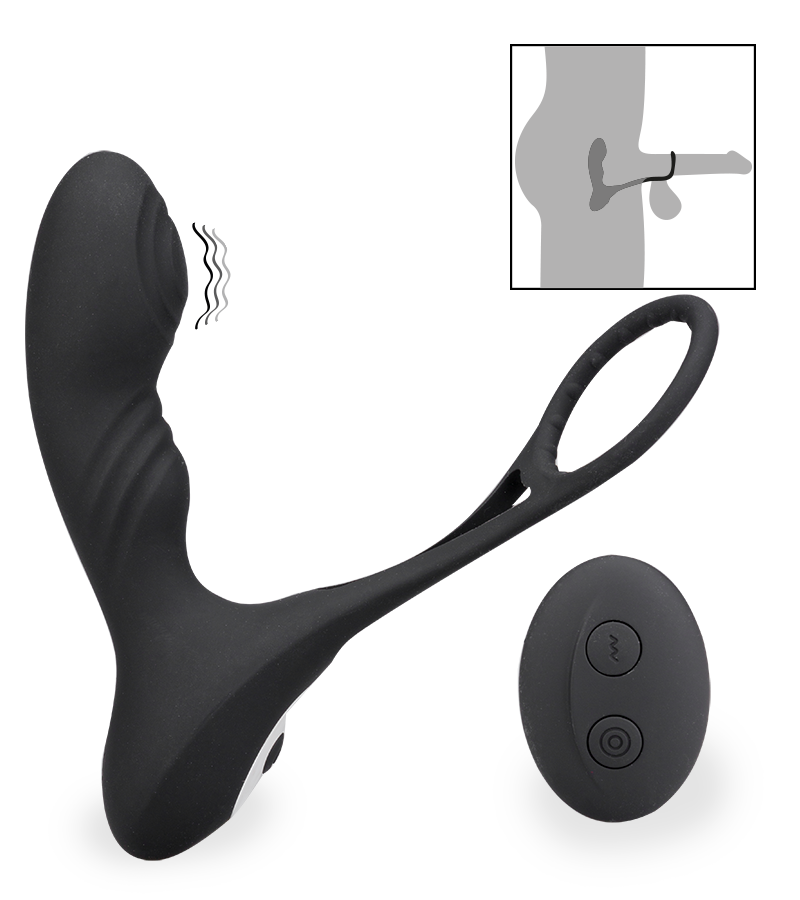 Prostata-Massagegerät mit Vibration und Penisring Hero