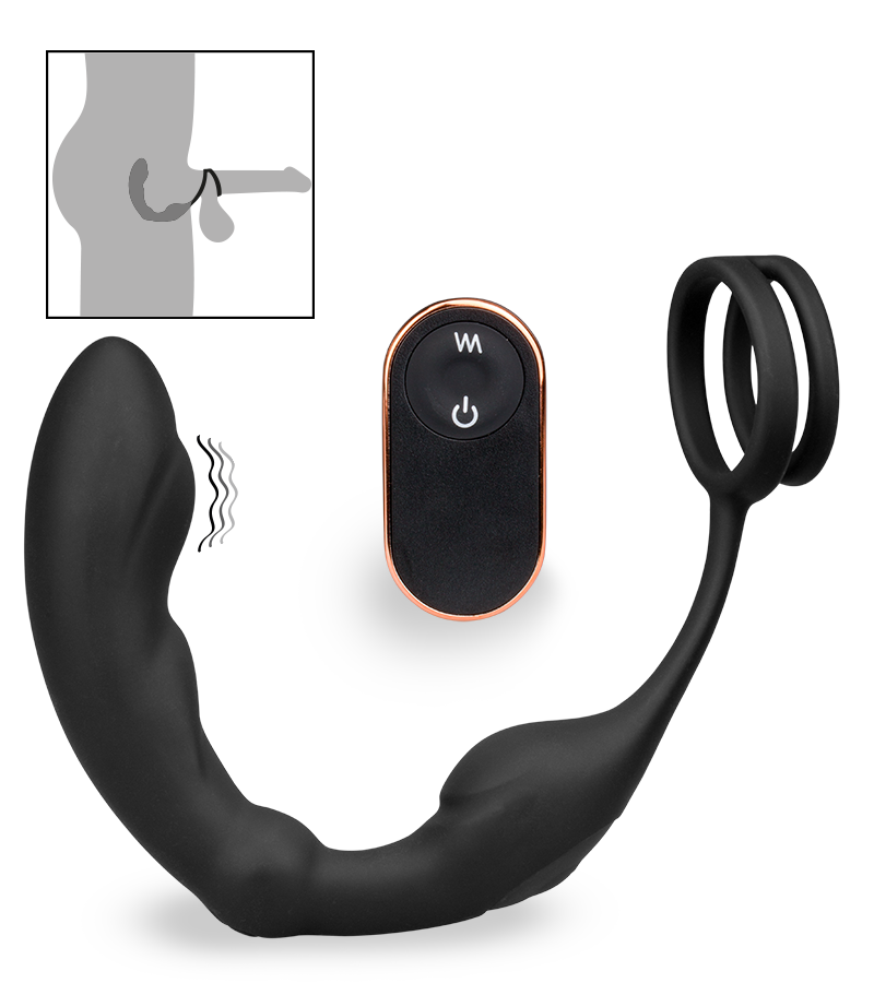 Prostata-Stimulator mit Vibration und Cockring Hedonism