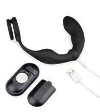 Laden Sie das Bild in den Galerie-Viewer, Prostata-Stimulator mit Vibration und Cockring Hedonism
