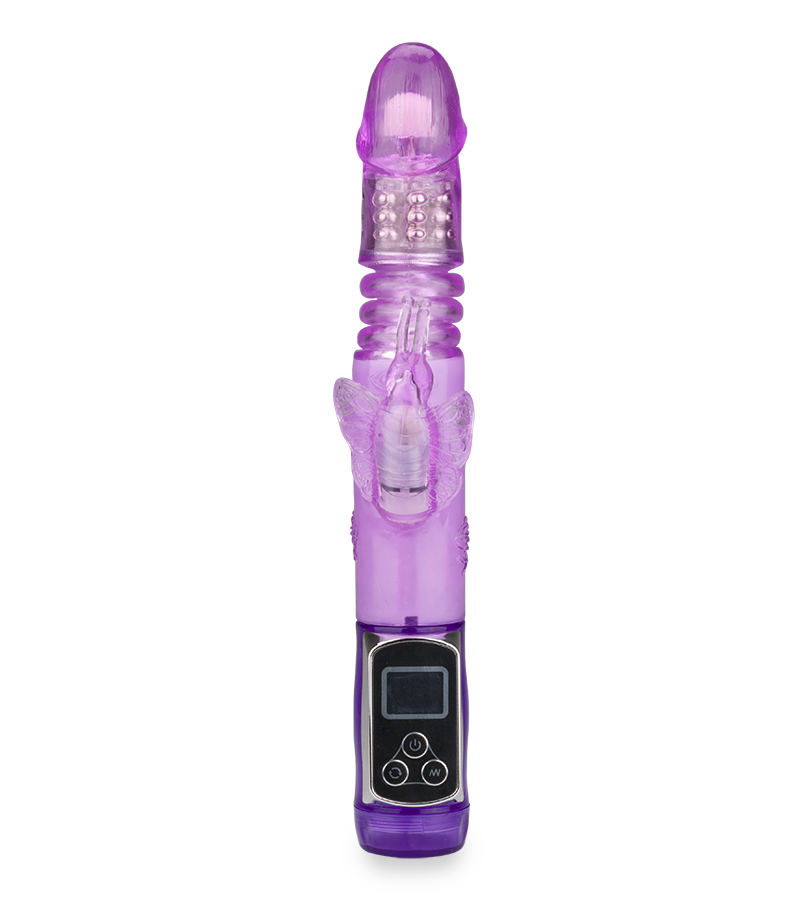 Rabbit-Vibrator Butterfly mit Stoß- und Rotationsfunktion
