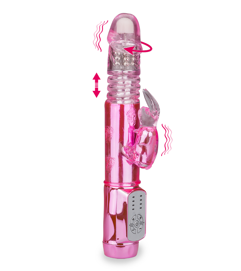 Rabbit-Vibrator mit Rotation und Stoßfunktion