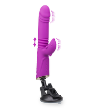 Laden Sie das Bild in den Galerie-Viewer, Rabbit-Vibrator mit Stoßfunktion und Saugnapf Flip