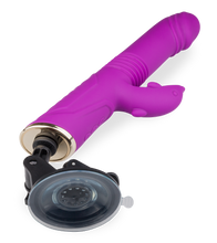 Laden Sie das Bild in den Galerie-Viewer, Rabbit-Vibrator mit Stoßfunktion und Saugnapf Flip