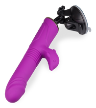 Laden Sie das Bild in den Galerie-Viewer, Rabbit-Vibrator mit Stoßfunktion und Saugnapf Flip